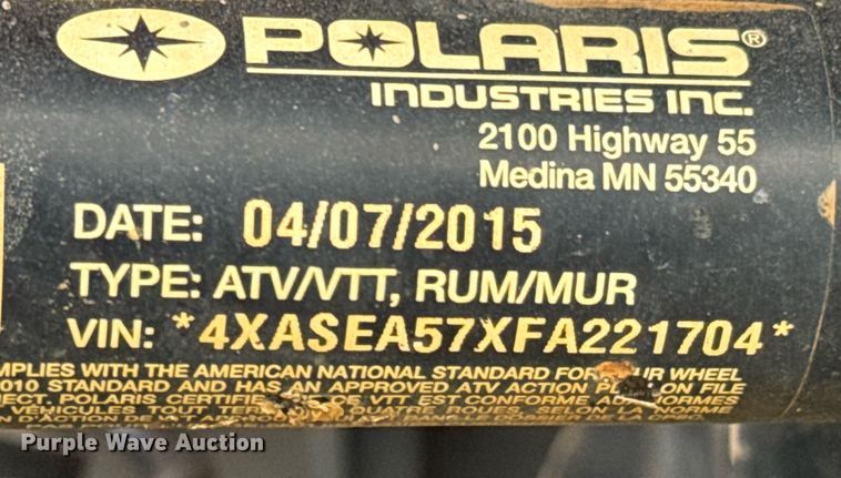 image for item DO0163 2015 Polaris Sportsman 570 EFI ATV