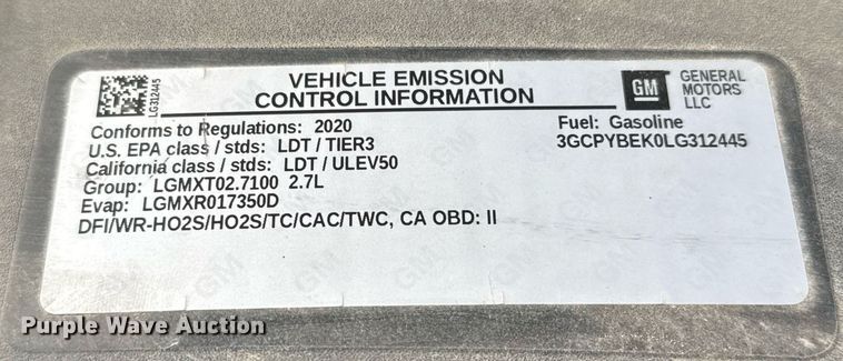 image for item DO2582 2020 Chevrolet Silverado 1500 Crew Cab pickup truck