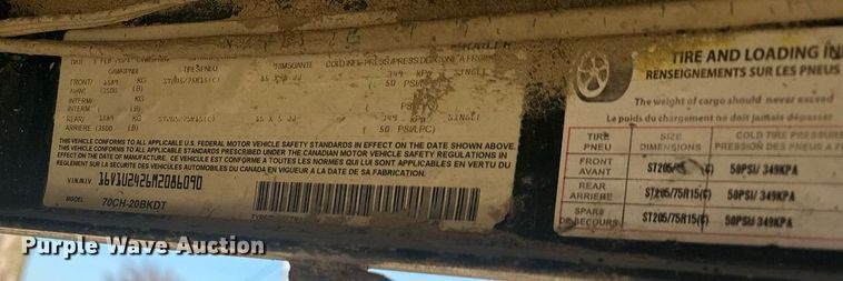 image for item DQ6523 2021 Big Tex 70CH equipment trailer