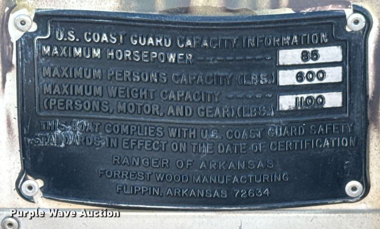 image for item DX1427 1975 Ranger Catfish Hunter boat