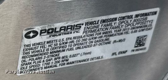 image for item DX3927 2013 Polaris 800 Pro RMK snowmobile