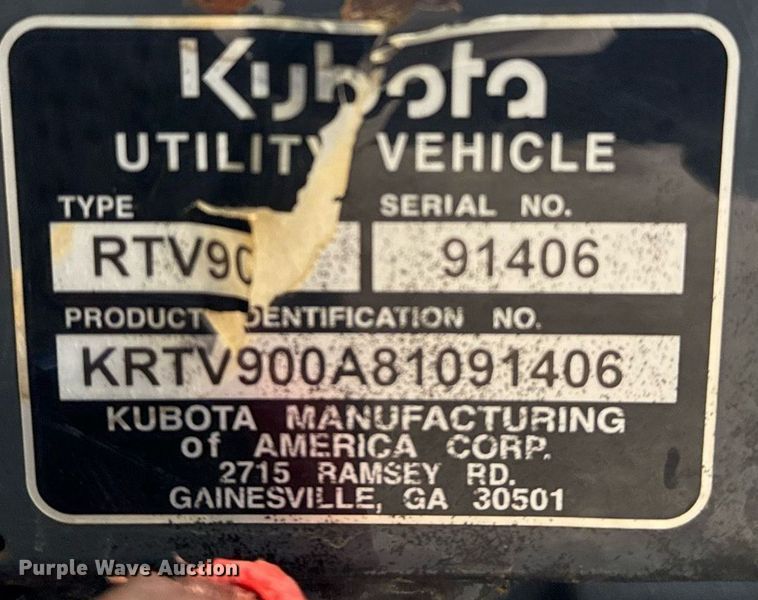 image for item EG2365 2008 Kubota RTV900 utility vehicle