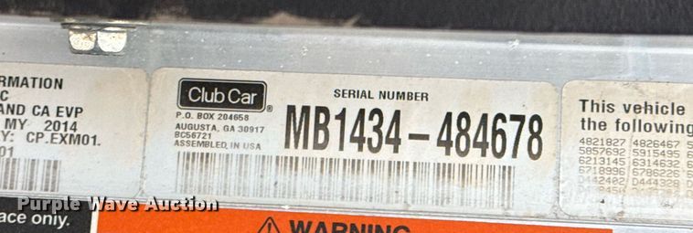 image for item EG2427 2014 Club Car Carryall 550 golf cart