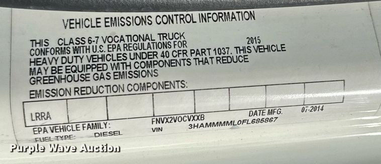 image for item EI4094 2015 International DuraStar 4300 refrigerated truck