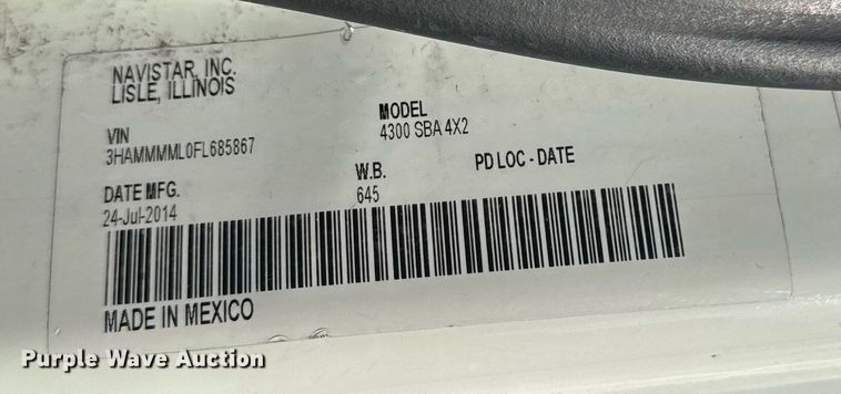 image for item EI4094 2015 International DuraStar 4300 refrigerated truck