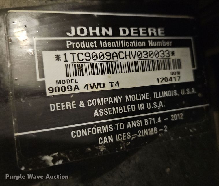 image for item EI8759 John Deere 9009A Terrain Cut ZTR lawn mower