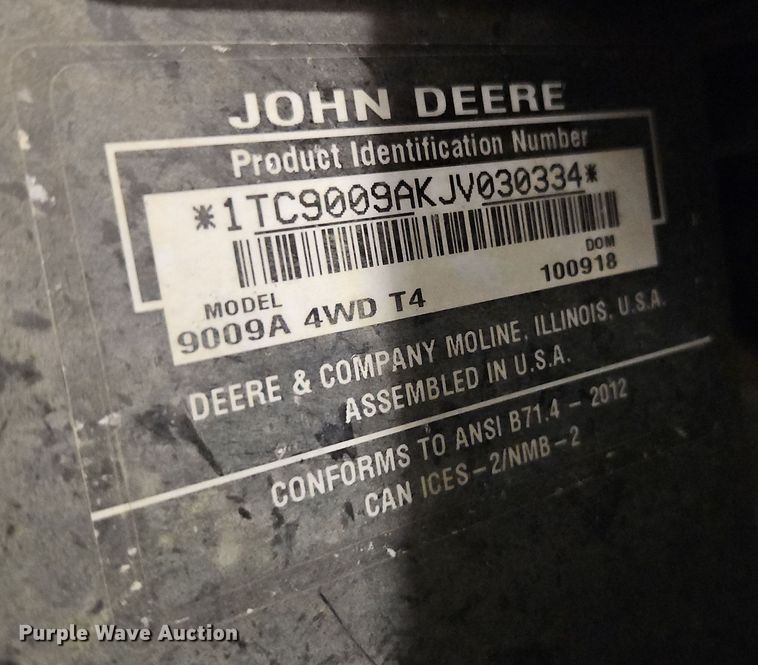 image for item EI8760 John Deere 9009A Terrain Cut ZTR lawn mower