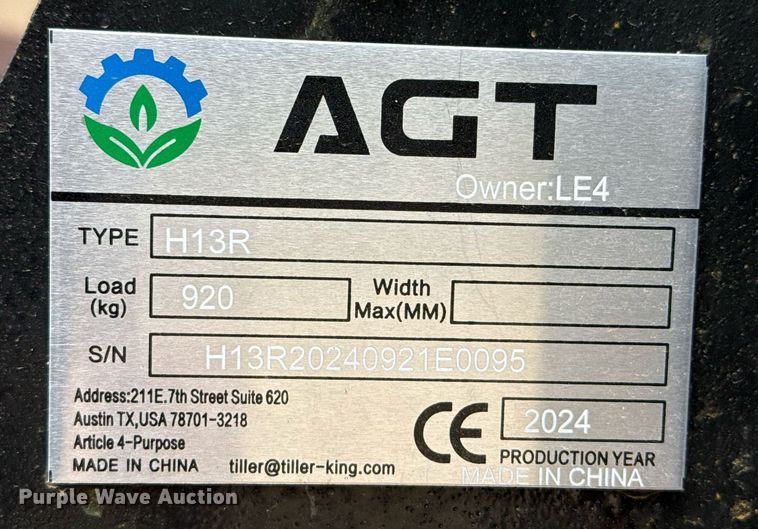 image for item EJ3428 2024 AGT H13R mini excavator