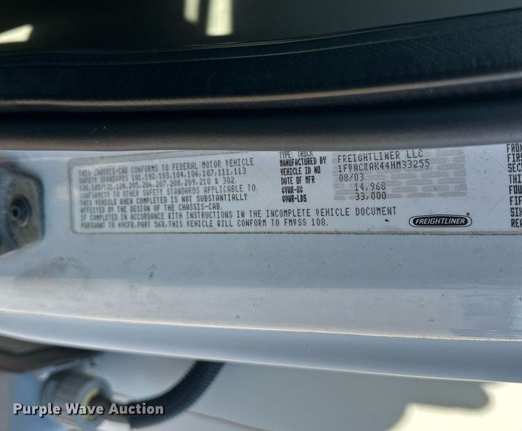 image for item EJ5215 2004 Freightliner Business Class M2 refrigerated truck