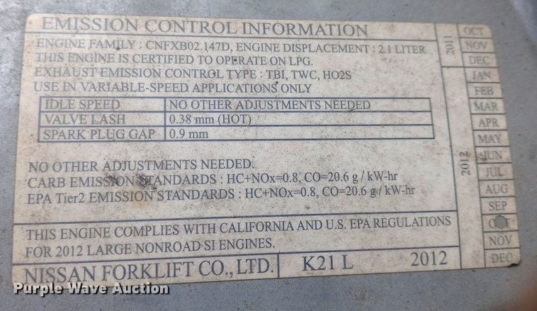 image for item EN8668 Nissan 40 forklift