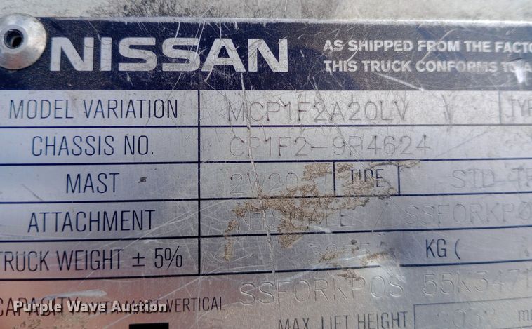 image for item EN8668 Nissan 40 forklift