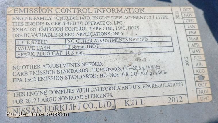 image for item EN8671 Nissan 40 forklift