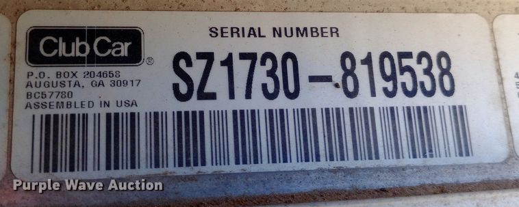 image for item EN8674 2017 Club Car Carryall 100 golf cart