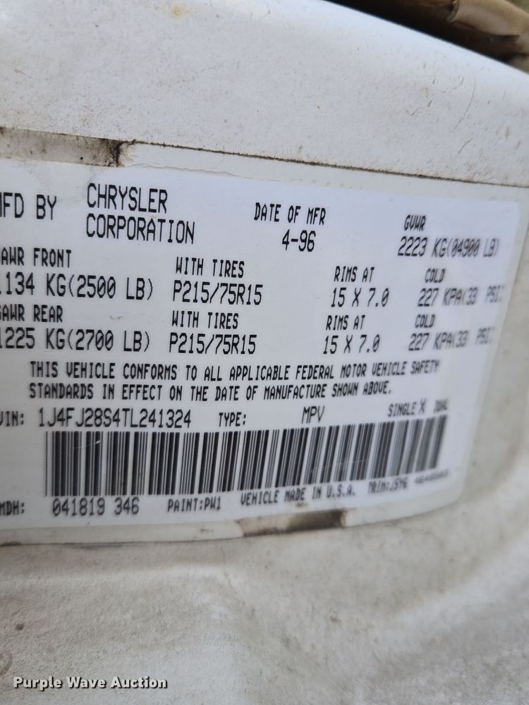 image for item EQ3847 1996 Jeep  Cherokee  SUV