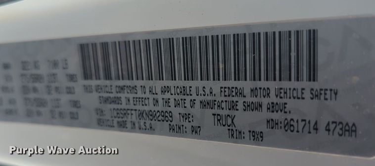 image for item ER4542 2019 Dodge Ram 1500 Crew Cab pickup truck