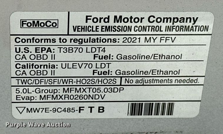 image for item ER4785 2021 Ford F150 XL SuperCrew pickup truck