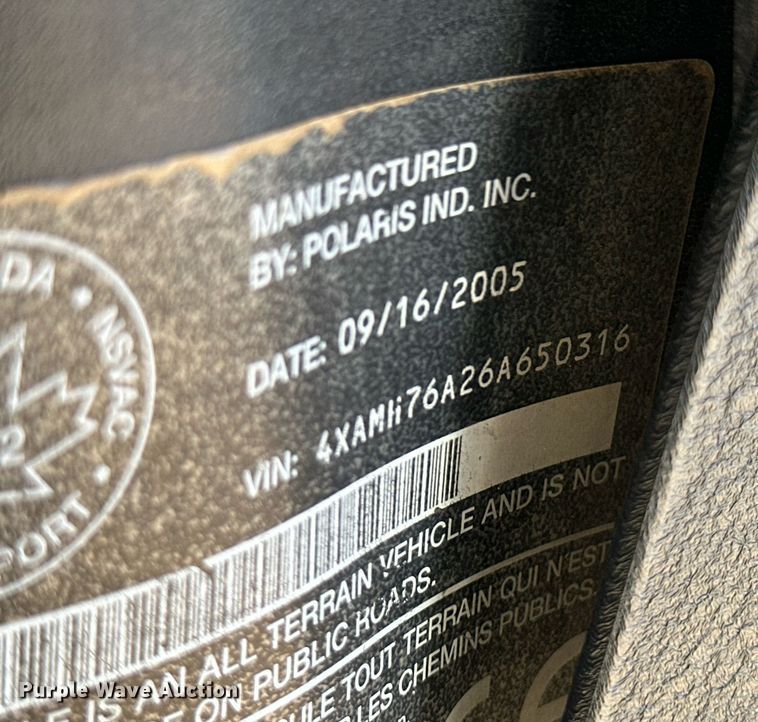 image for item ER8308 2006 Polaris Sportsman 800 ATV