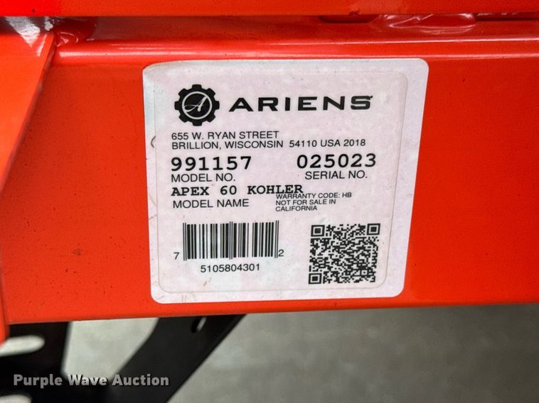 image for item LH9414 Ariens Apex 60 ZTR lawn mower