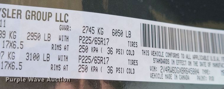 image for item OH9361 2011 Volkswagen Routan SEL van