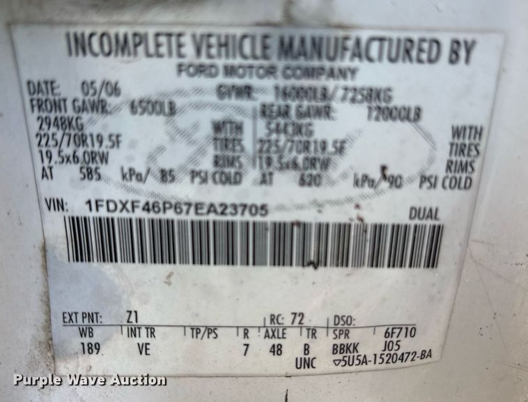 image for item DM1851 2007 Ford F450 Super Duty dump truck