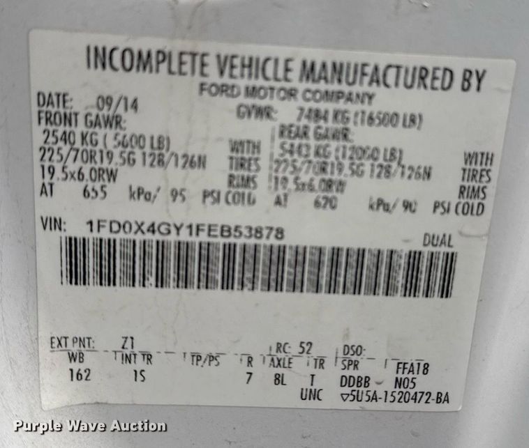 image for item DM5508 2015 Ford F450 Super Duty SuperCab utility / service truck