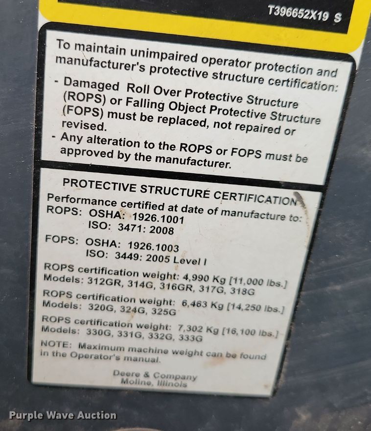 image for item DN3663 2021 John Deere 324G skid steer loader