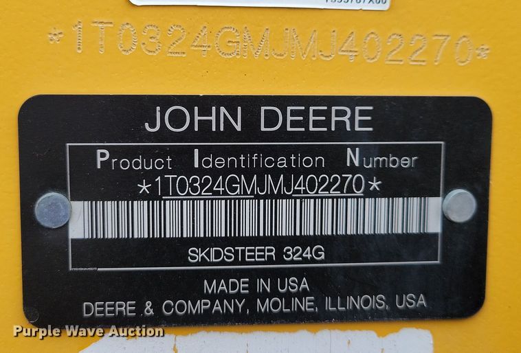 image for item DN3663 2021 John Deere 324G skid steer loader