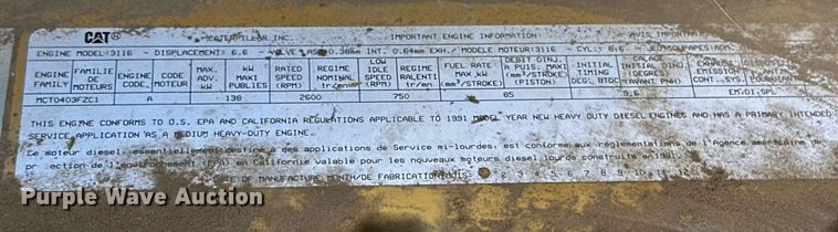 image for item DP6100 1991 Chevrolet Kodiak C6500 bucket truck