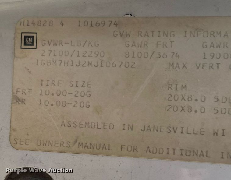 image for item DP6100 1991 Chevrolet Kodiak C6500 bucket truck