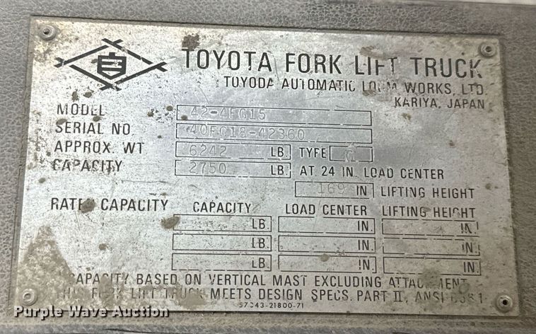 image for item DP6823 Toyota 42-4FG15 forklift