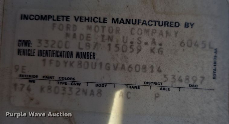 image for item DQ5340 1986 Ford L8000 dump truck