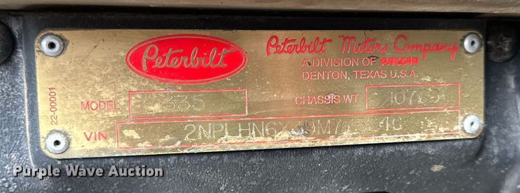 image for item DS3353 2009 Peterbilt 335 utility / service truck