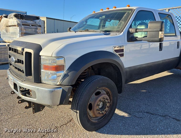 image for item DV0185 2009 Ford F450 Super Duty XL Crew Cab flatbed truck