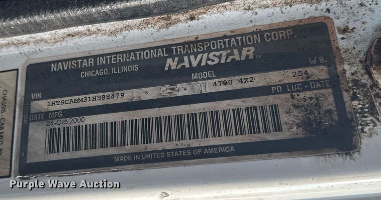 image for item DV0549 2001 International 4700 dump truck