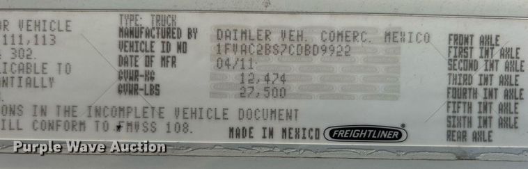 image for item EG1146 2012 Freightliner  Business Class M2 Crew Cab utility / service truck