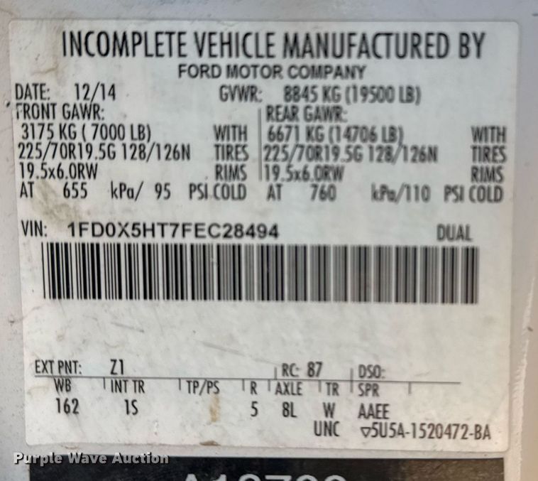 image for item EG2409 2015 Ford F550 Super Duty  SuperCab bucket truck