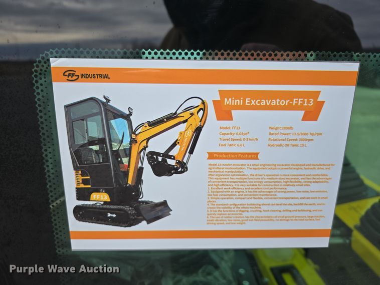 image for item EH8516 2024 FF Industrial FF13 mini excavator
