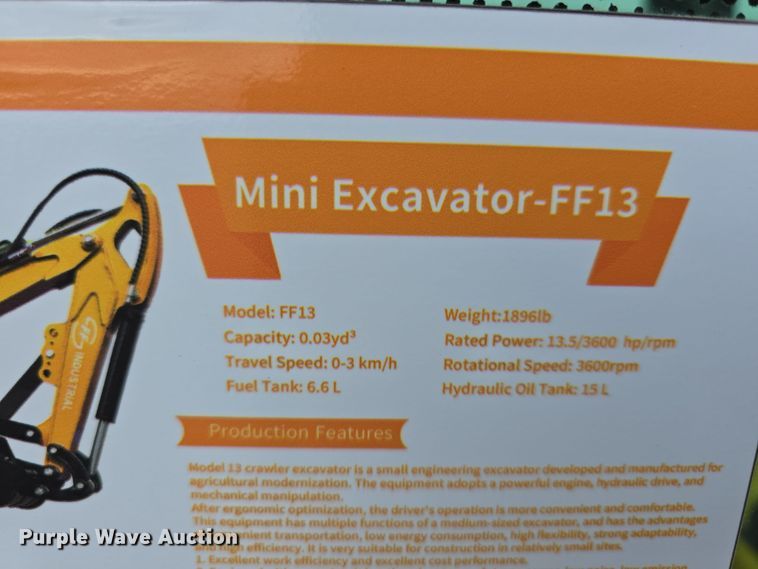 image for item EH8516 2024 FF Industrial FF13 mini excavator