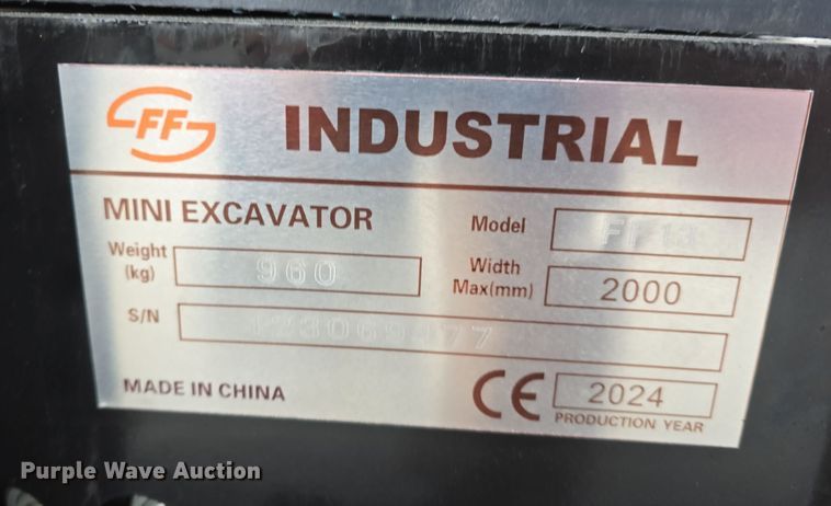image for item EH8516 2024 FF Industrial FF13 mini excavator