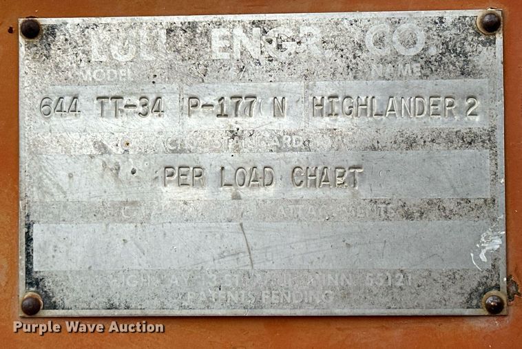 image for item EJ5307 1979 Lull 644 TT-34 telehandler