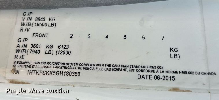 image for item EJ5325 2016 International Terrastar SFA 4X4 bucket truck