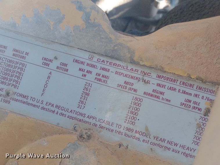 image for item EN8661 1989 Peterbilt  378 dump truck