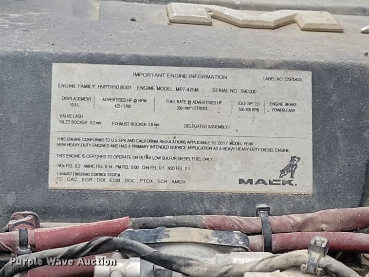 image for item OH9491 2018 Mack Granite GU700 dump truck