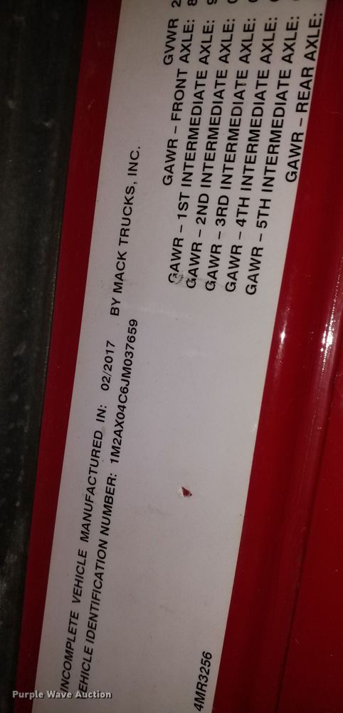 image for item OH9491 2018 Mack Granite GU700 dump truck