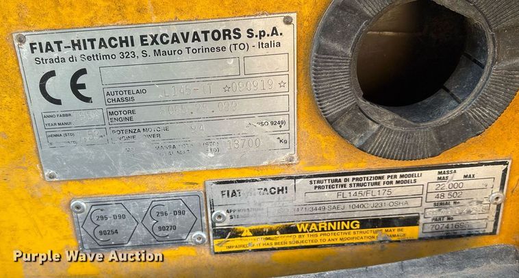 image for item OK9468 1996 Fiat-Hitachi FL145 track loader