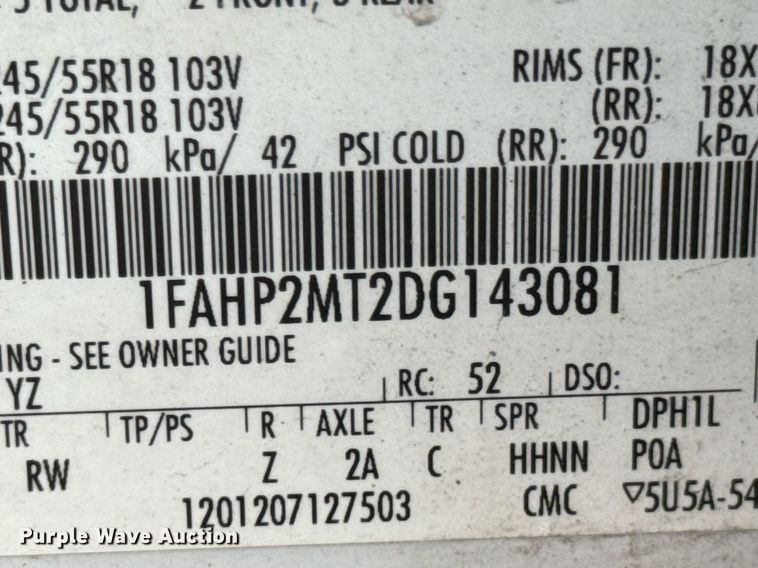 image for item DO0183 2013 Ford Taurus Police Interceptor 