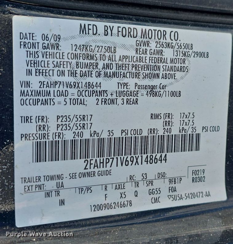 image for item DO7724 2009 Ford Crown Victoria Police Interceptor 