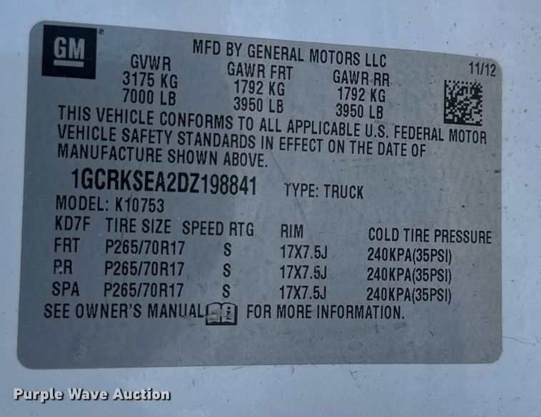 image for item EG7123 2013 Chevrolet Silverado 1500 Ext. Cab pickup truck