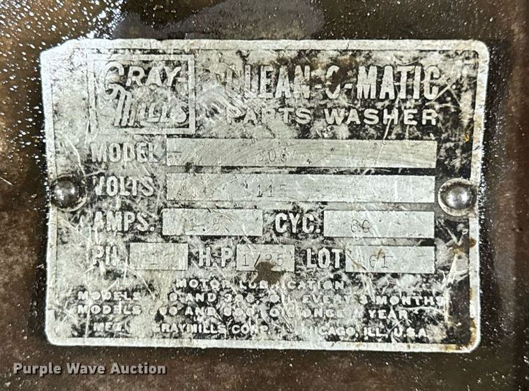 image for item EG7130 Grey Mills 306A parts washer