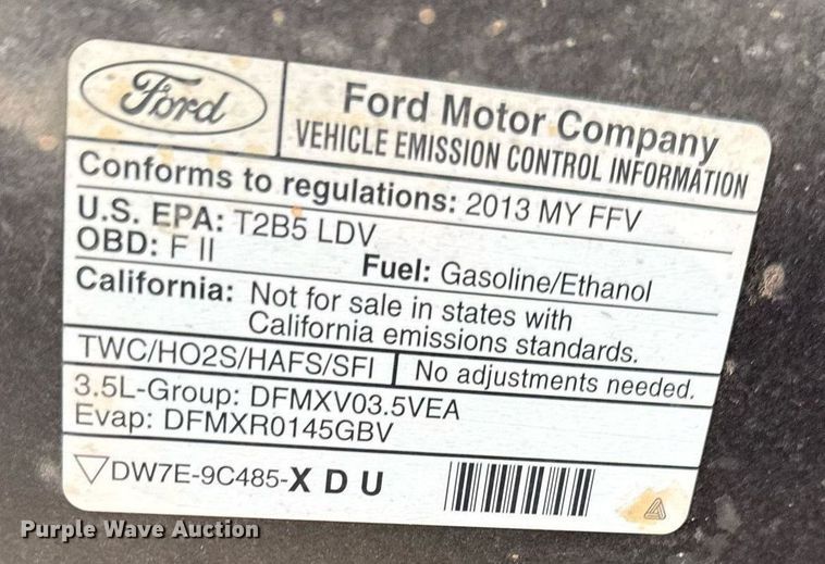 image for item EG7977 2013 Ford Taurus Police Interceptor 